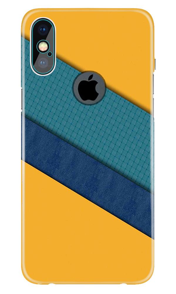Diagonal Pattern Mobile Back Case for iPhone X logo cut (Design - 370)