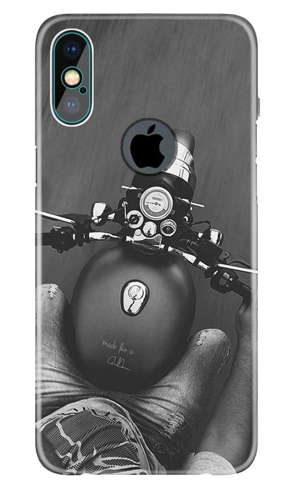 Royal Enfield Mobile Back Case for iPhone X logo cut (Design - 382)