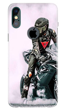 Biker Mobile Back Case for iPhone X logo cut (Design - 383)