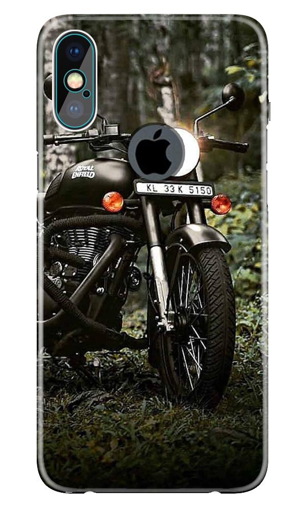 Royal Enfield Mobile Back Case for iPhone X logo cut (Design - 384)