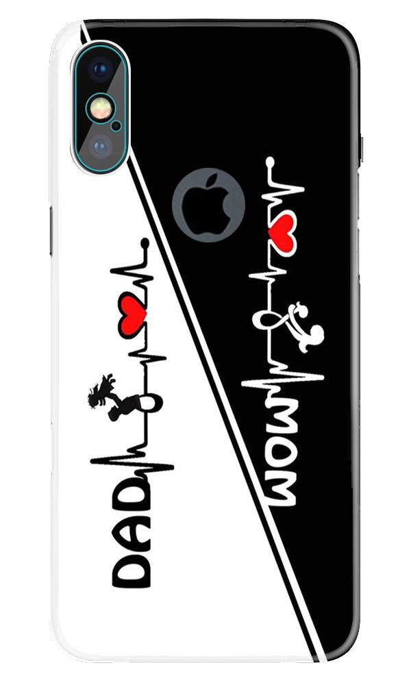 Love Mom Dad Mobile Back Case for iPhone X logo cut (Design - 385)