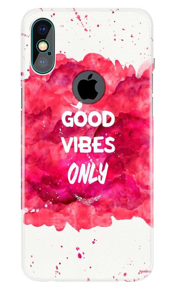 Good Vibes Only Mobile Back Case for iPhone X logo cut (Design - 393)