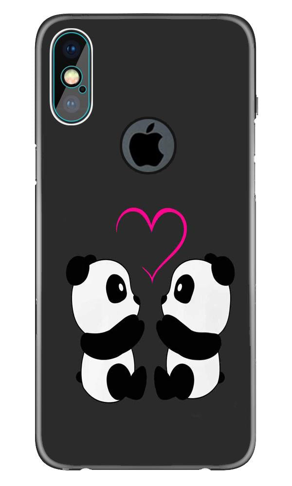 Panda Love Mobile Back Case for iPhone X logo cut (Design - 398)