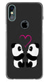 Panda Love Mobile Back Case for iPhone X logo cut (Design - 398)