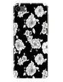 White flowers Black Background Case for iPhone Se 2020