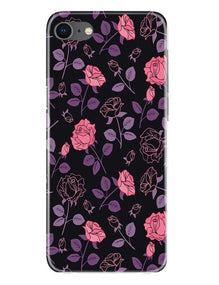 Rose Black Background Mobile Back Case for iPhone Se 2020 (Design - 27)