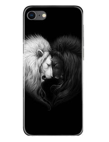 Dark White Lion Mobile Back Case for iPhone Se 2020  (Design - 140)