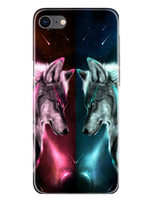 Wolf fight Case for iPhone Se 2020 (Design No. 221)