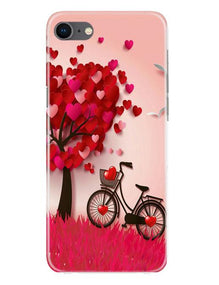 Red Heart Cycle Mobile Back Case for iPhone Se 2020 (Design - 222)