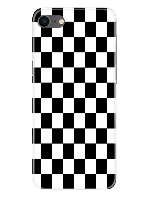 Black White Boxes Mobile Back Case for iPhone Se 2020 (Design - 372)