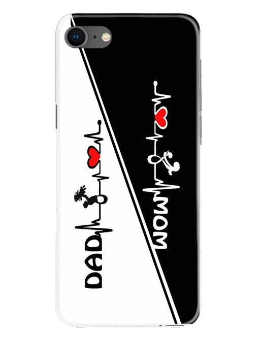 Love Mom Dad Mobile Back Case for iPhone Se 2020 (Design - 385)