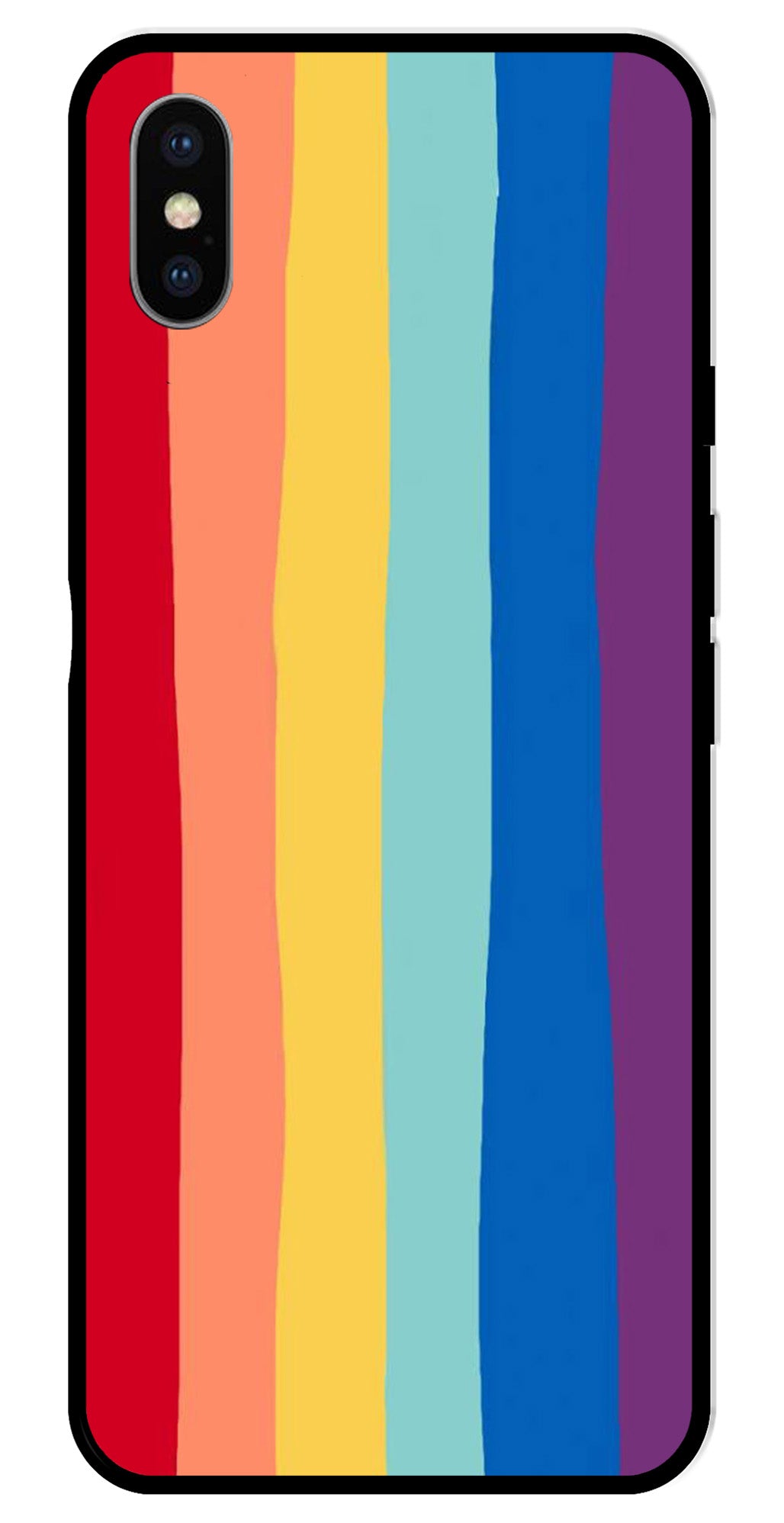 Rainbow MultiColor Metal Mobile Case for iPhone X Metal Case  (Design No -03)
