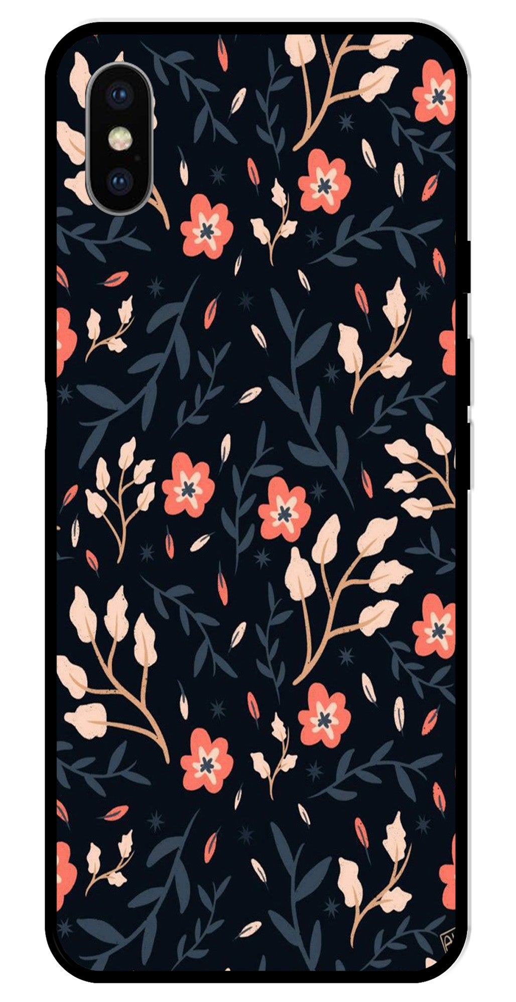 Floral Pattern Metal Mobile Case for iPhone X Metal Case  (Design No -10)
