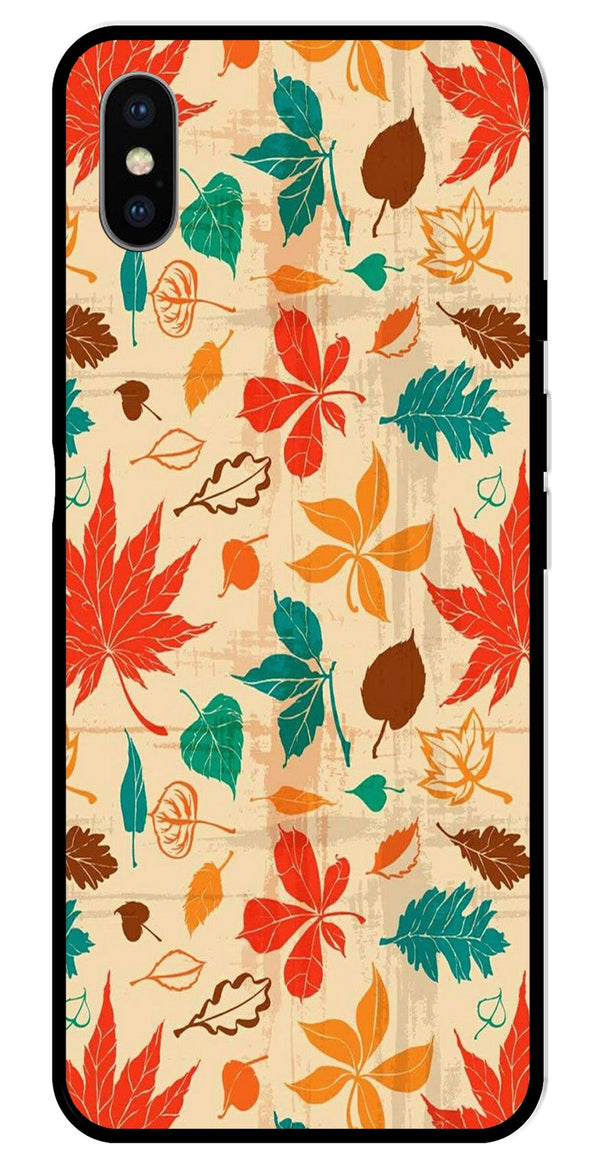 Leafs Design Metal Mobile Case for iPhone X Metal Case  (Design No -14)