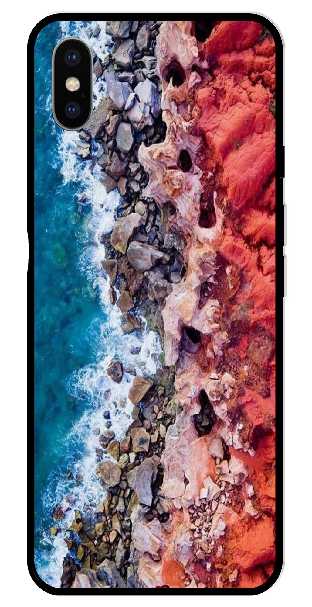 Sea Shore Metal Mobile Case for iPhone X Metal Case  (Design No -18)