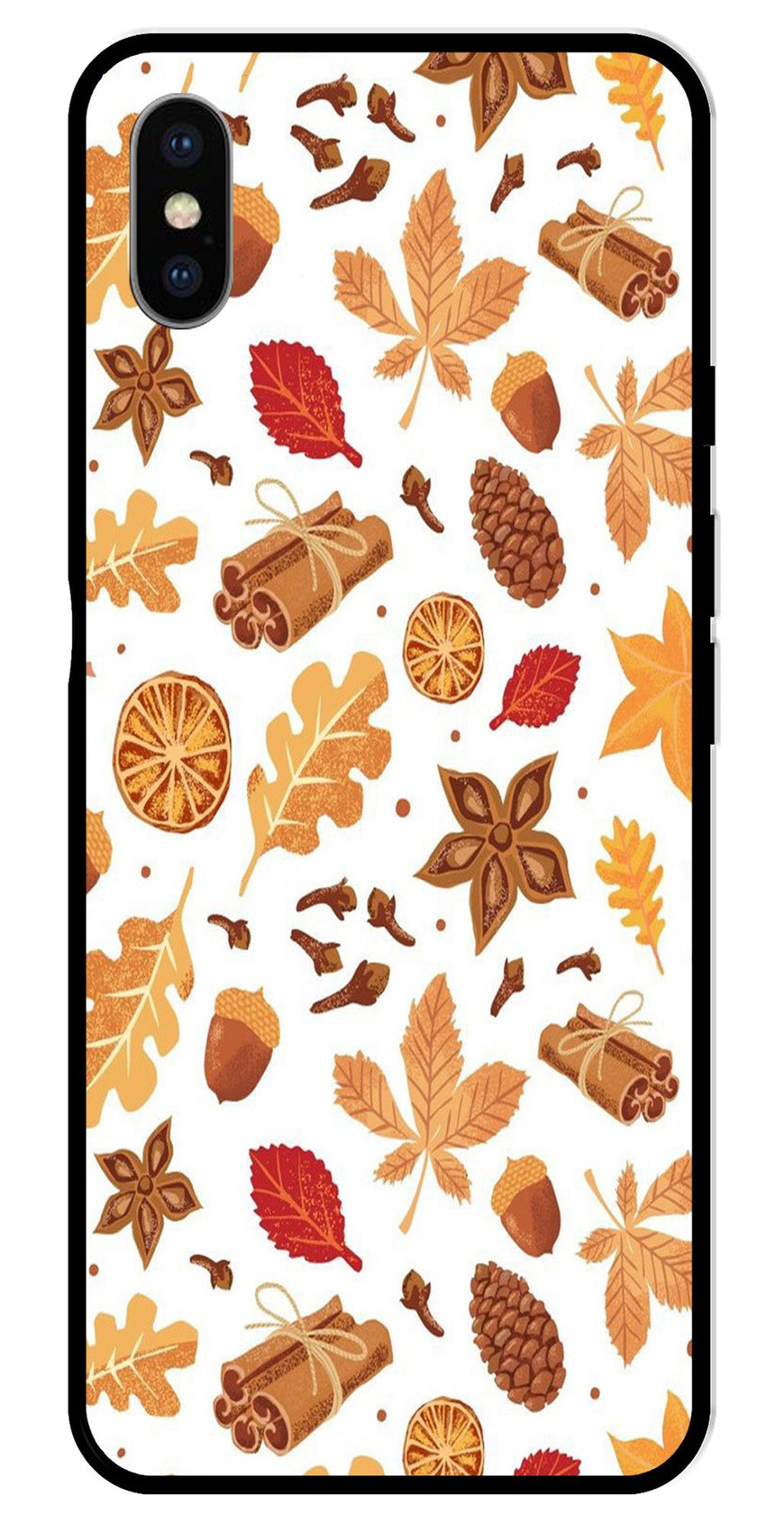 Autumn Leaf Metal Mobile Case for iPhone X Metal Case  (Design No -19)