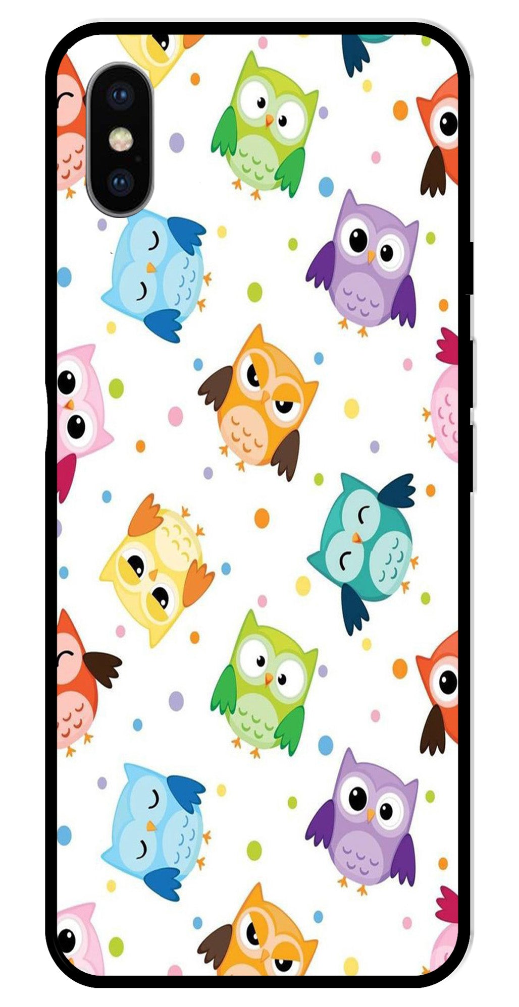 Owls Pattern Metal Mobile Case for iPhone X Metal Case  (Design No -20)
