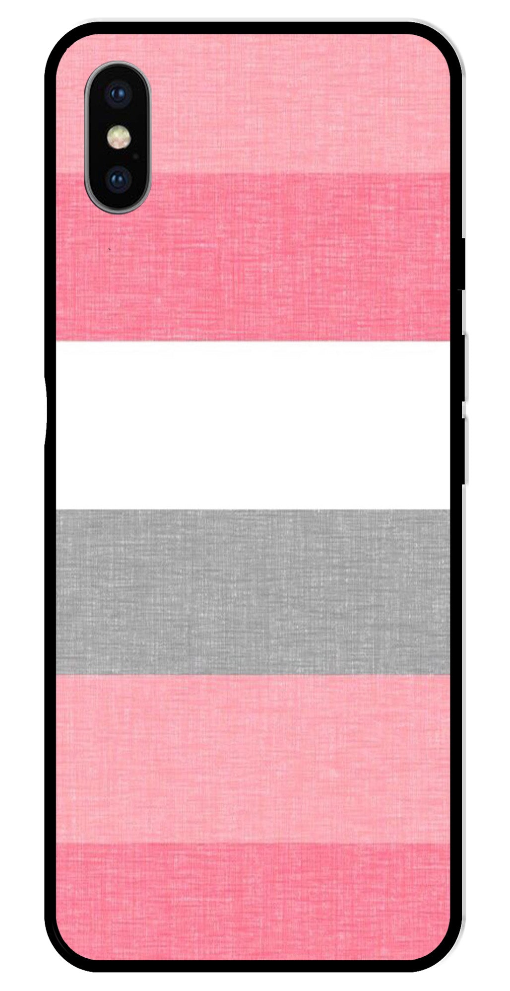 Pink Pattern Metal Mobile Case for iPhone X Metal Case  (Design No -23)