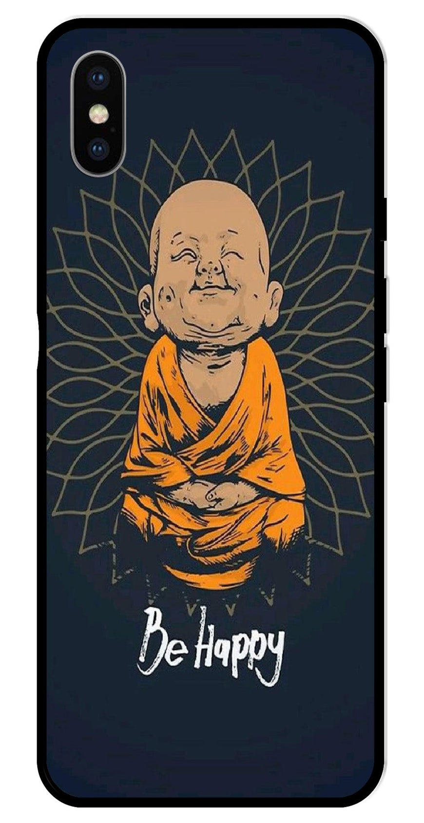 Be Happy Metal Mobile Case for iPhone X Metal Case  (Design No -27)