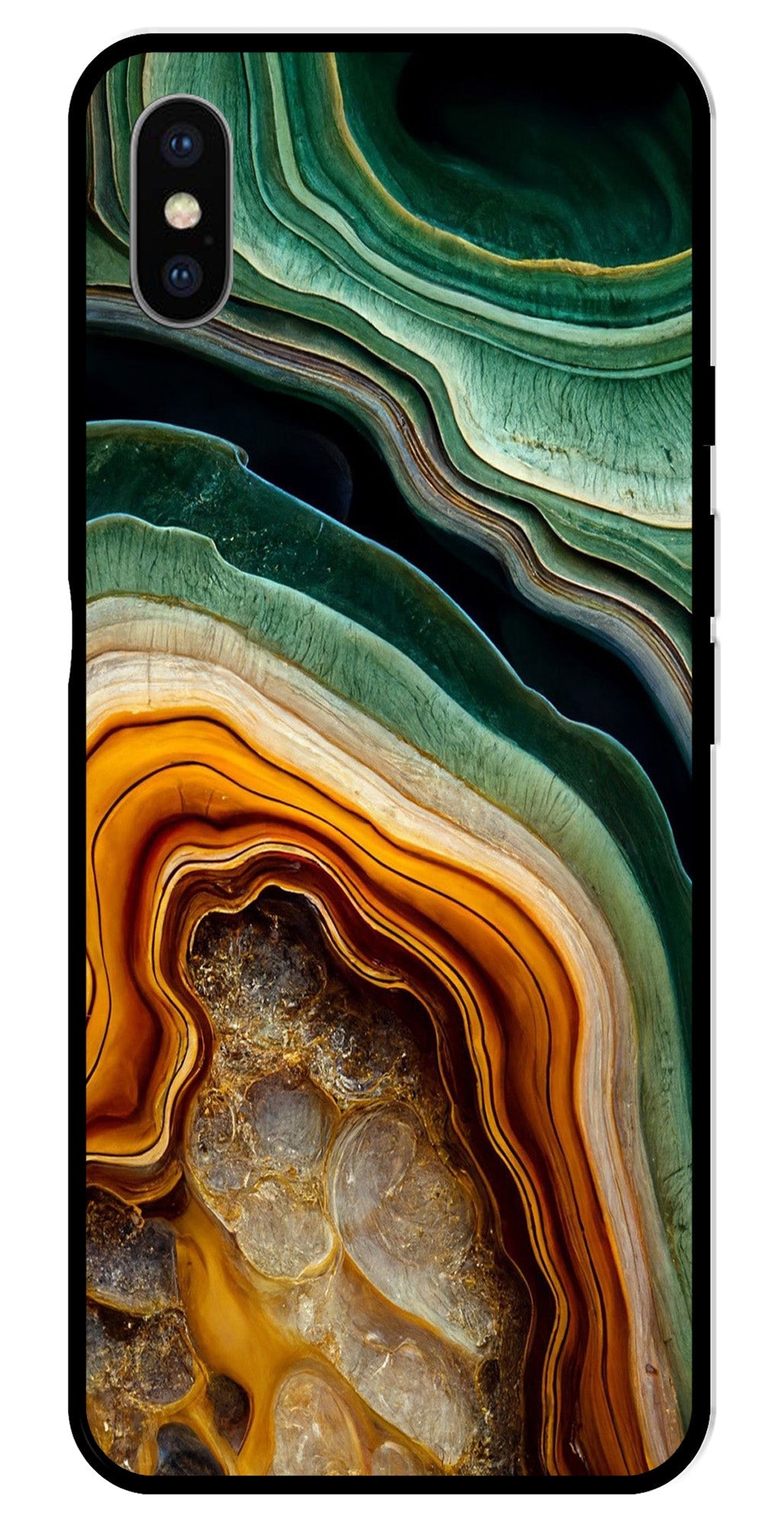 Marble Design Metal Mobile Case for iPhone X Metal Case  (Design No -28)