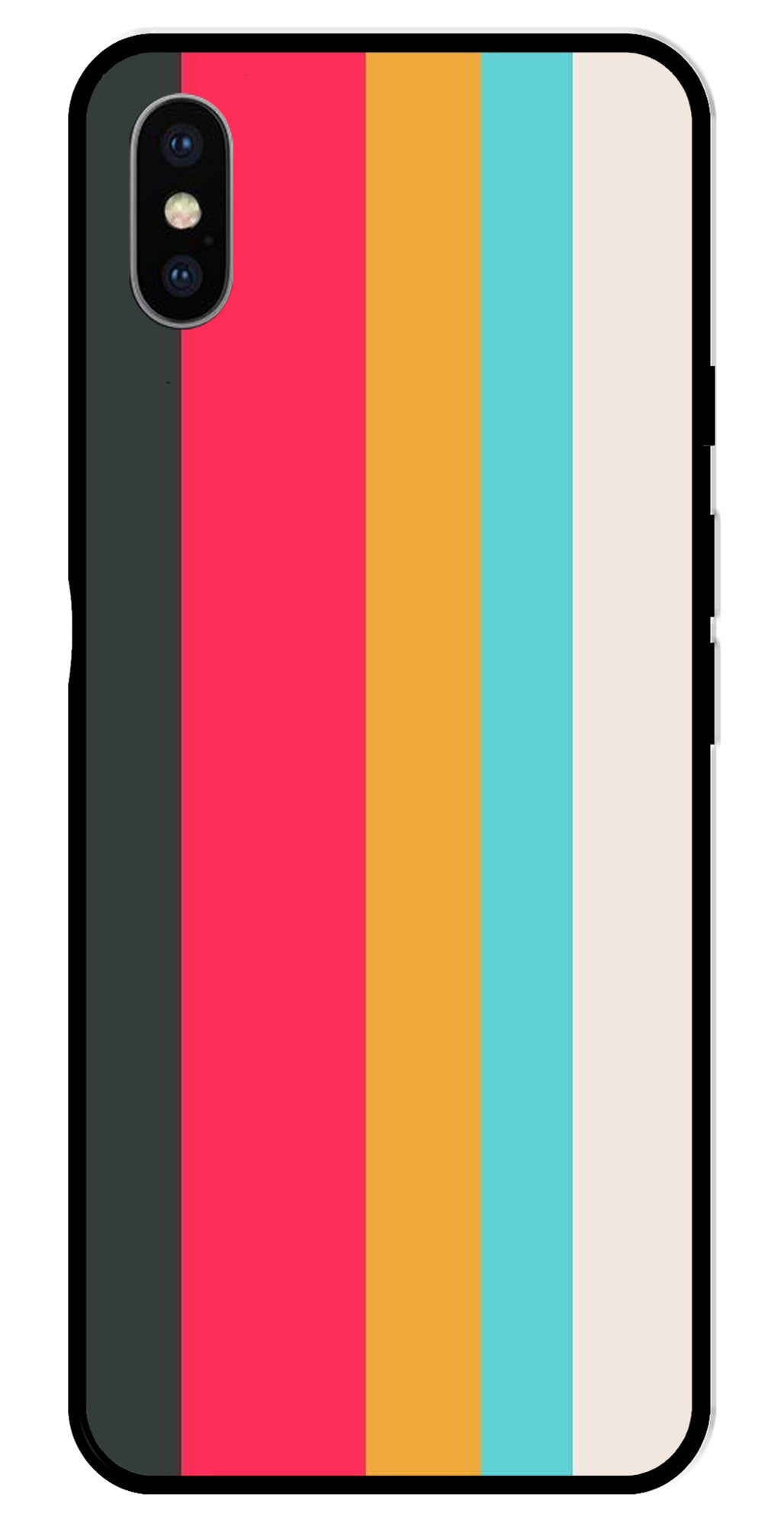 Muted Rainbow Metal Mobile Case for iPhone X Metal Case  (Design No -31)