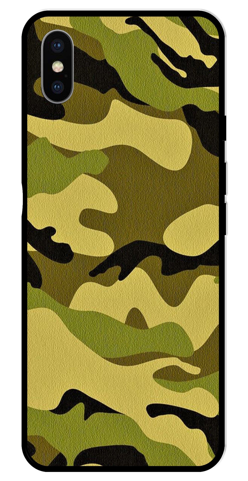 Army Pattern Metal Mobile Case for iPhone X Metal Case  (Design No -35)
