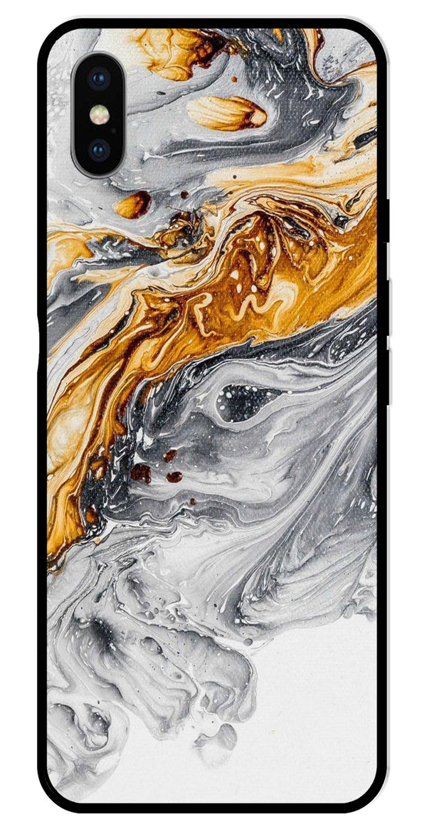 Marble Pattern Metal Mobile Case for iPhone X Metal Case  (Design No -36)