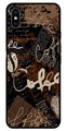 Coffee Pattern Metal Mobile Case for iPhone X Metal Case  (Design No -37)