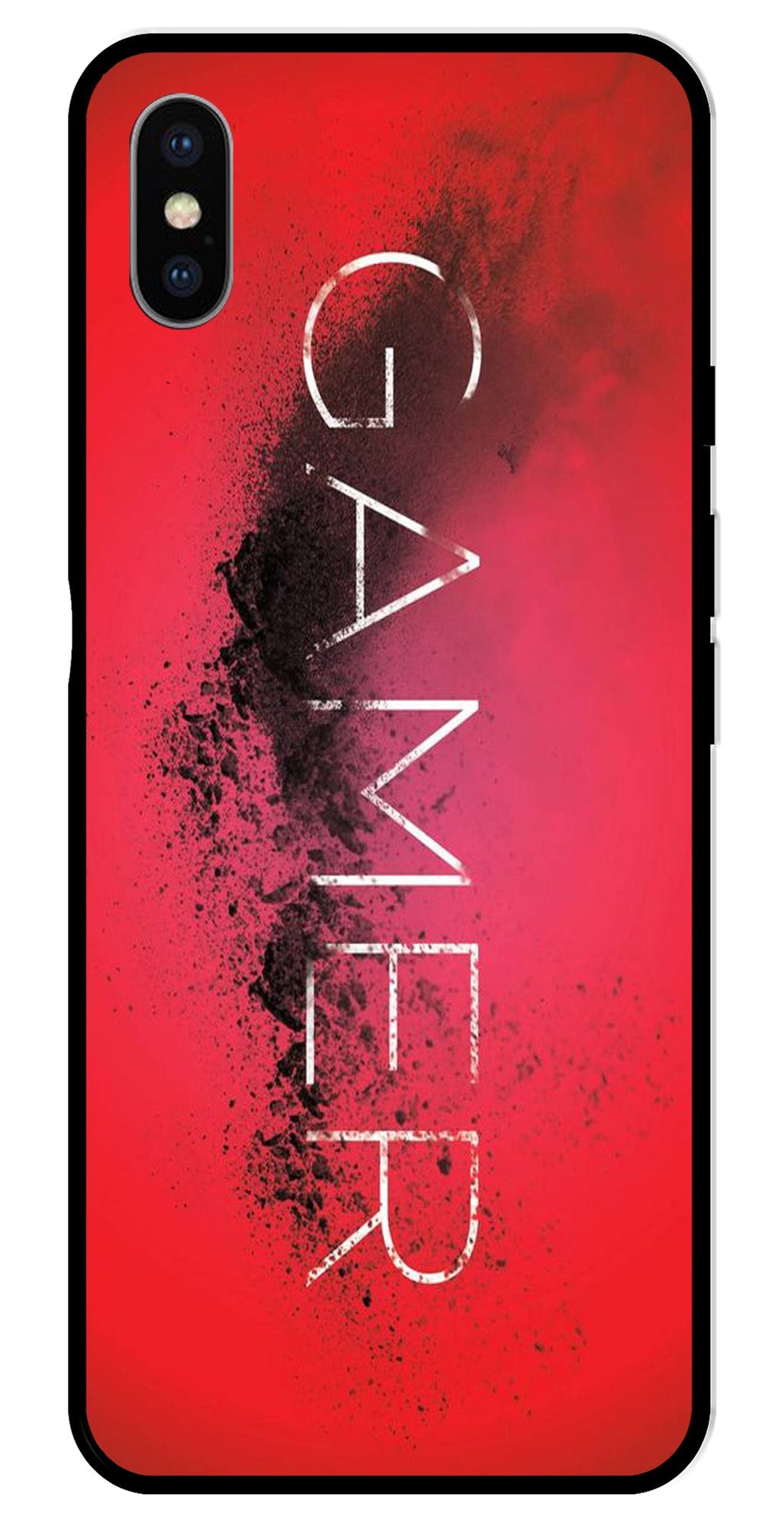 Gamer Pattern Metal Mobile Case for iPhone X Metal Case  (Design No -41)