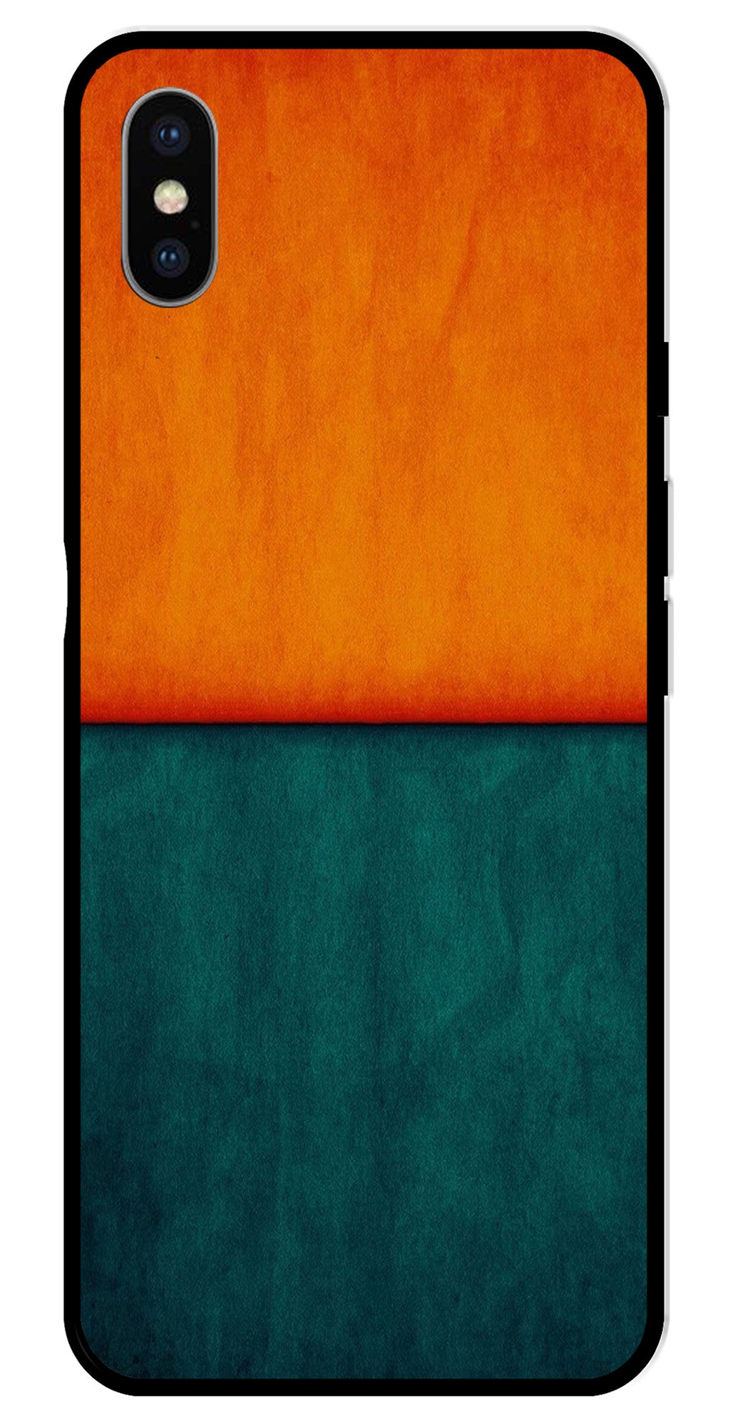 Orange Green Pattern Metal Mobile Case for iPhone X Metal Case  (Design No -45)