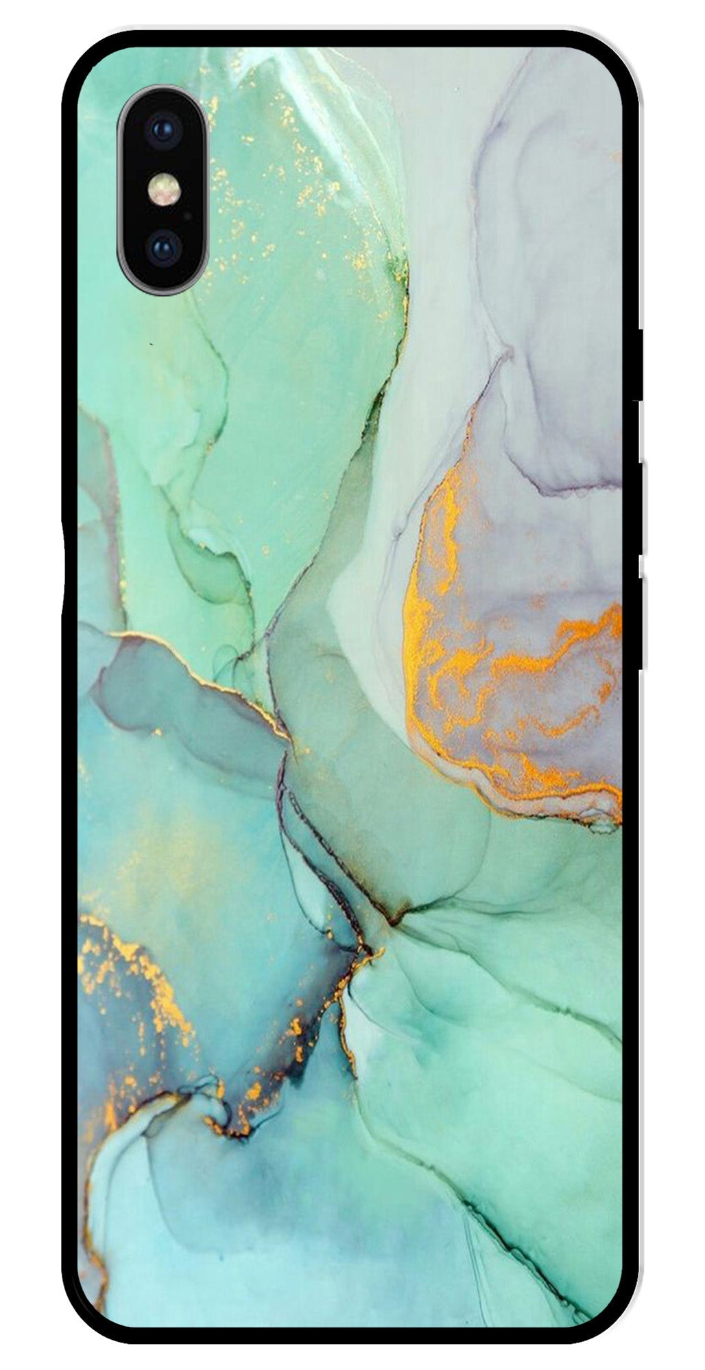 Marble Design Metal Mobile Case for iPhone X Metal Case  (Design No -46)