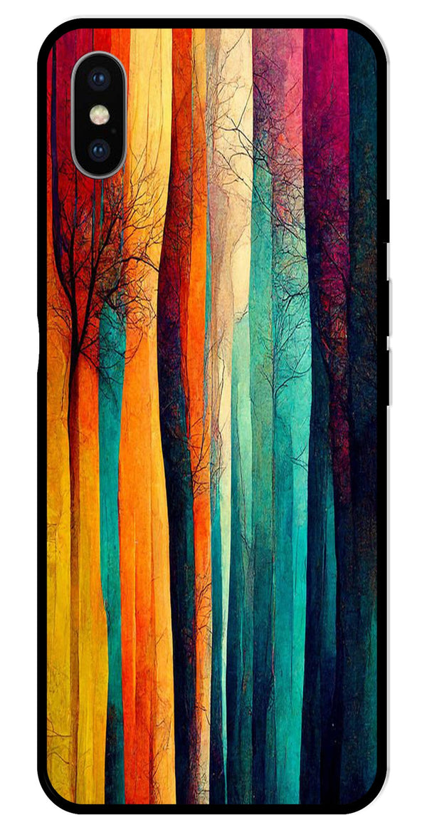 Modern Art Colorful Metal Mobile Case for iPhone X Metal Case  (Design No -47)