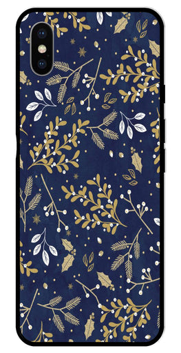 Floral Pattern  Metal Mobile Case for iPhone X Metal Case  (Design No -52)
