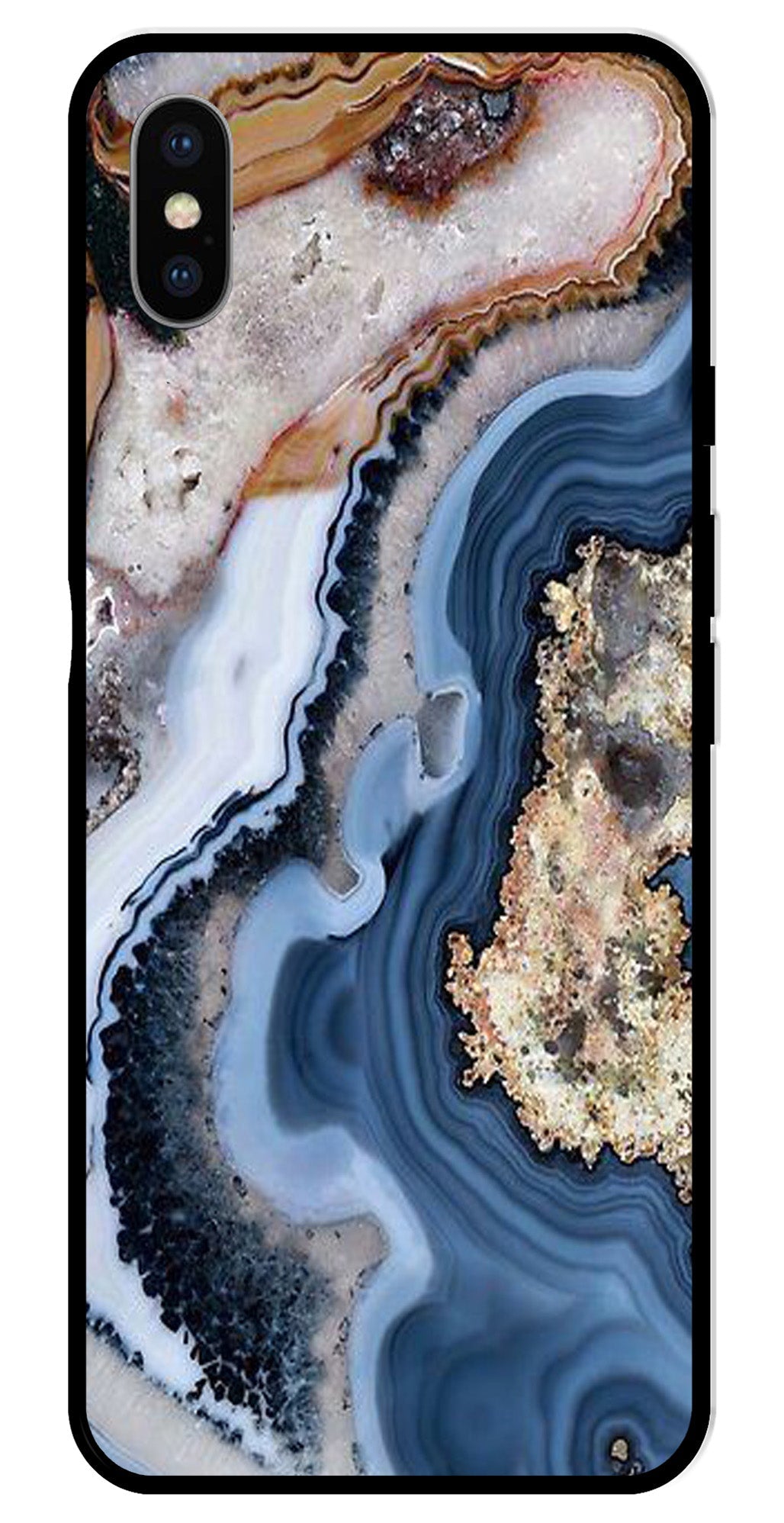 Marble Design Metal Mobile Case for iPhone X Metal Case  (Design No -53)