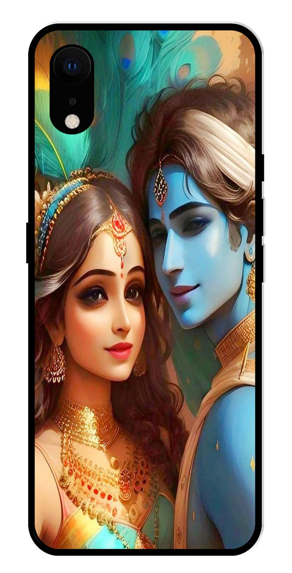 Lord Radha Krishna Metal Mobile Case for iPhone XR Metal Case  (Design No -01)