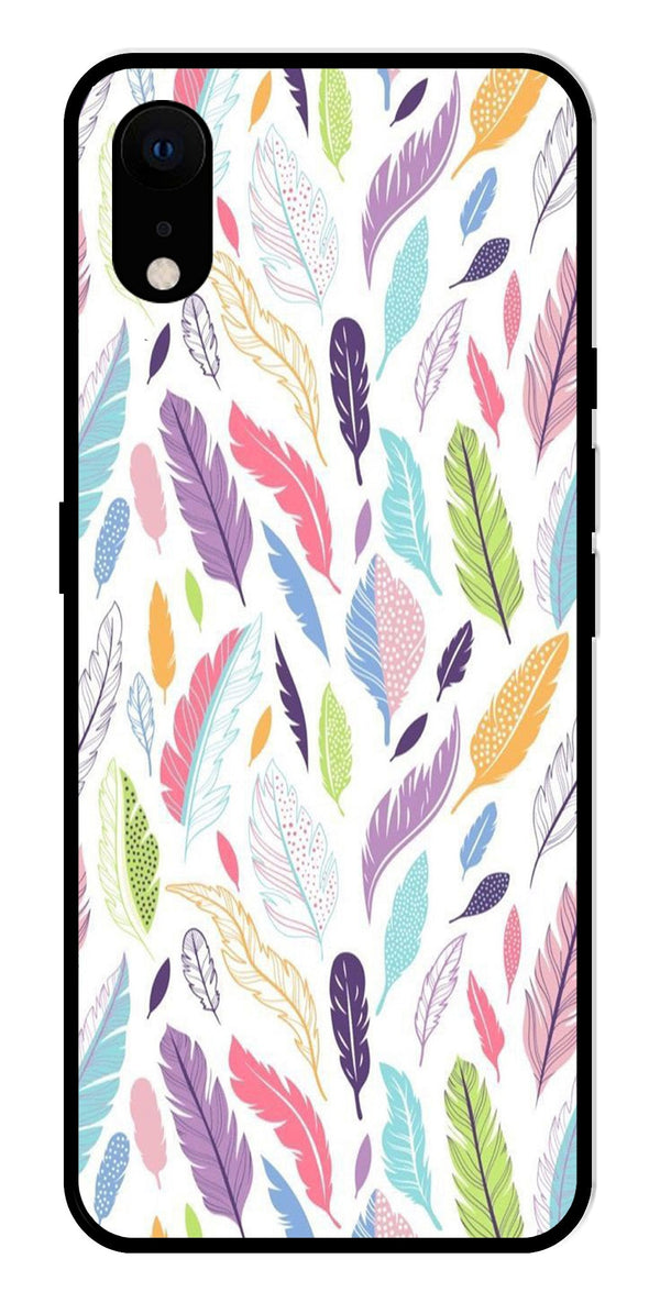 Colorful Feathers Metal Mobile Case for iPhone XR Metal Case  (Design No -06)