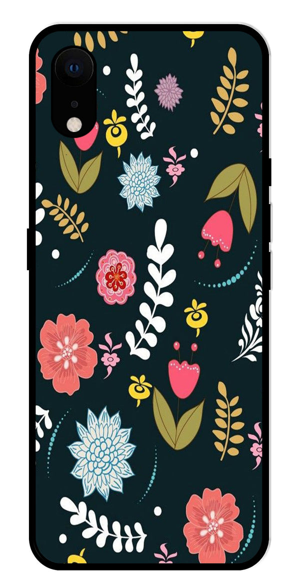 Floral Pattern2 Metal Mobile Case for iPhone XR Metal Case  (Design No -12)
