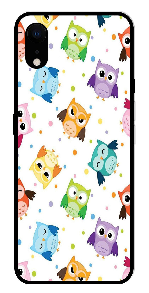 Owls Pattern Metal Mobile Case for iPhone XR Metal Case  (Design No -20)