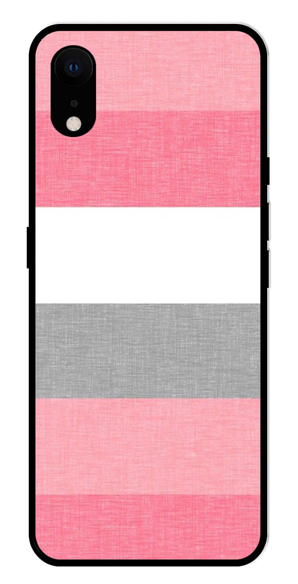 Pink Pattern Metal Mobile Case for iPhone XR Metal Case  (Design No -23)