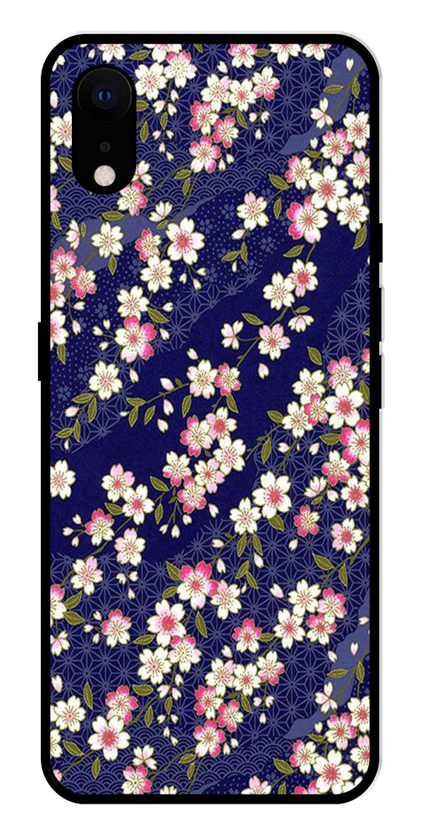 Flower Design Metal Mobile Case for iPhone XR Metal Case  (Design No -25)