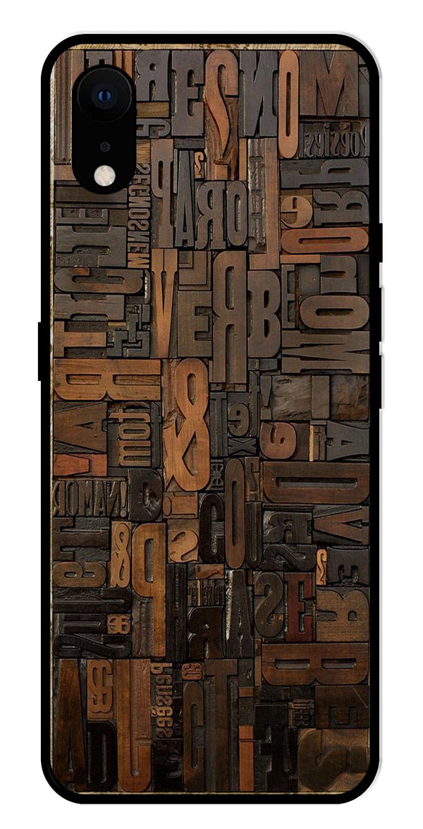 Alphabets Metal Mobile Case for iPhone XR Metal Case  (Design No -32)