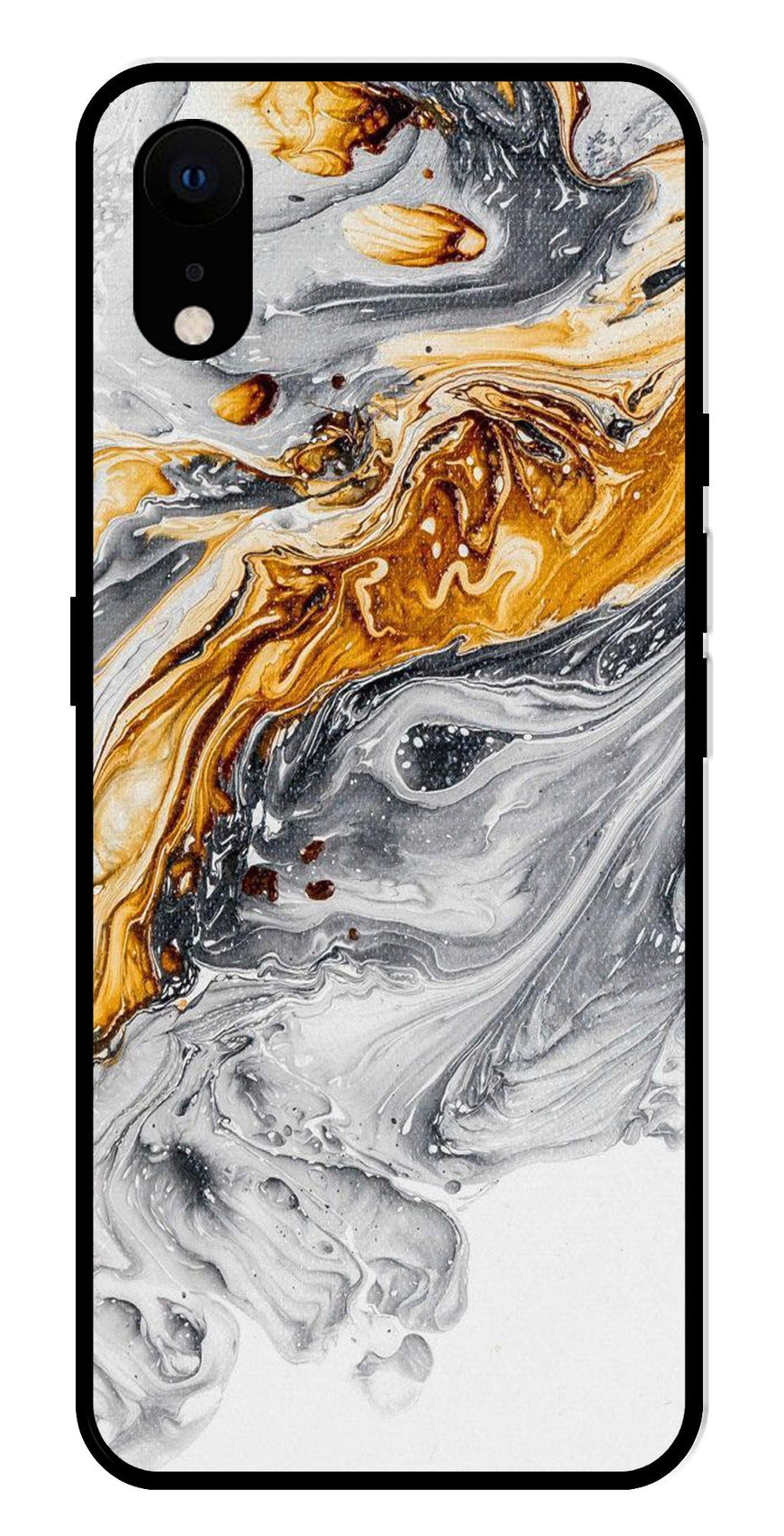 Marble Pattern Metal Mobile Case for iPhone XR Metal Case  (Design No -36)