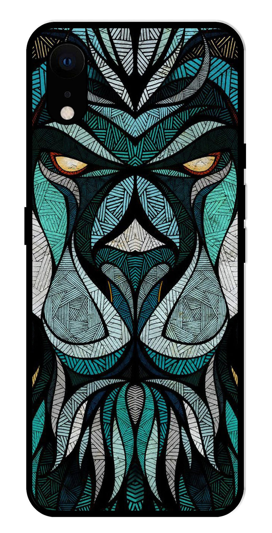 Lion Pattern Metal Mobile Case for iPhone XR Metal Case  (Design No -40)