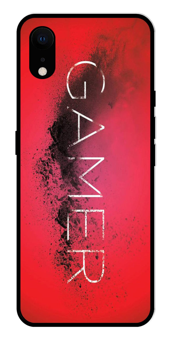 Gamer Pattern Metal Mobile Case for iPhone XR Metal Case  (Design No -41)