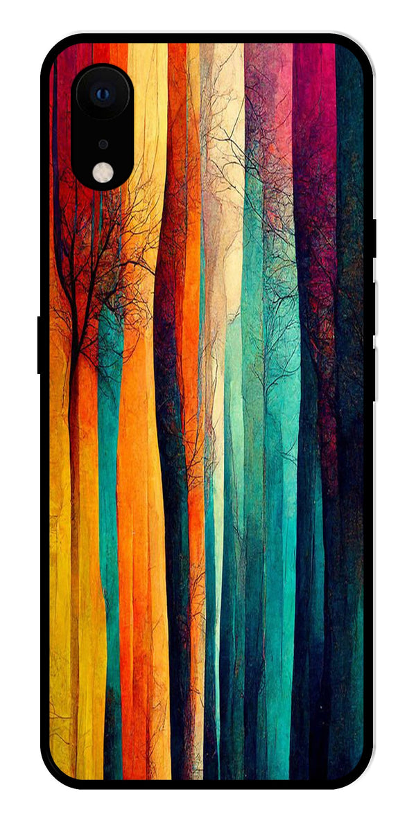 Modern Art Colorful Metal Mobile Case for iPhone XR Metal Case  (Design No -47)