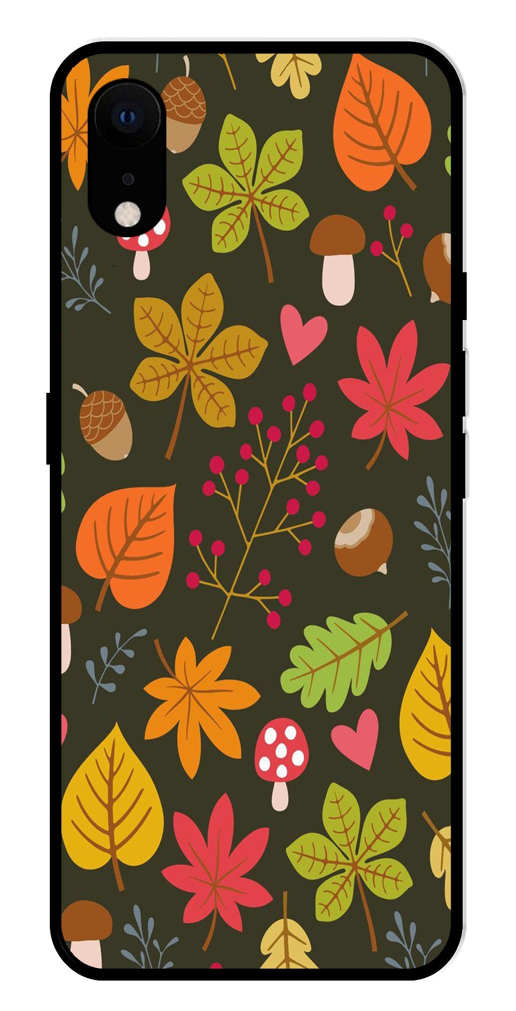 Leaves Design Metal Mobile Case for iPhone XR Metal Case  (Design No -51)
