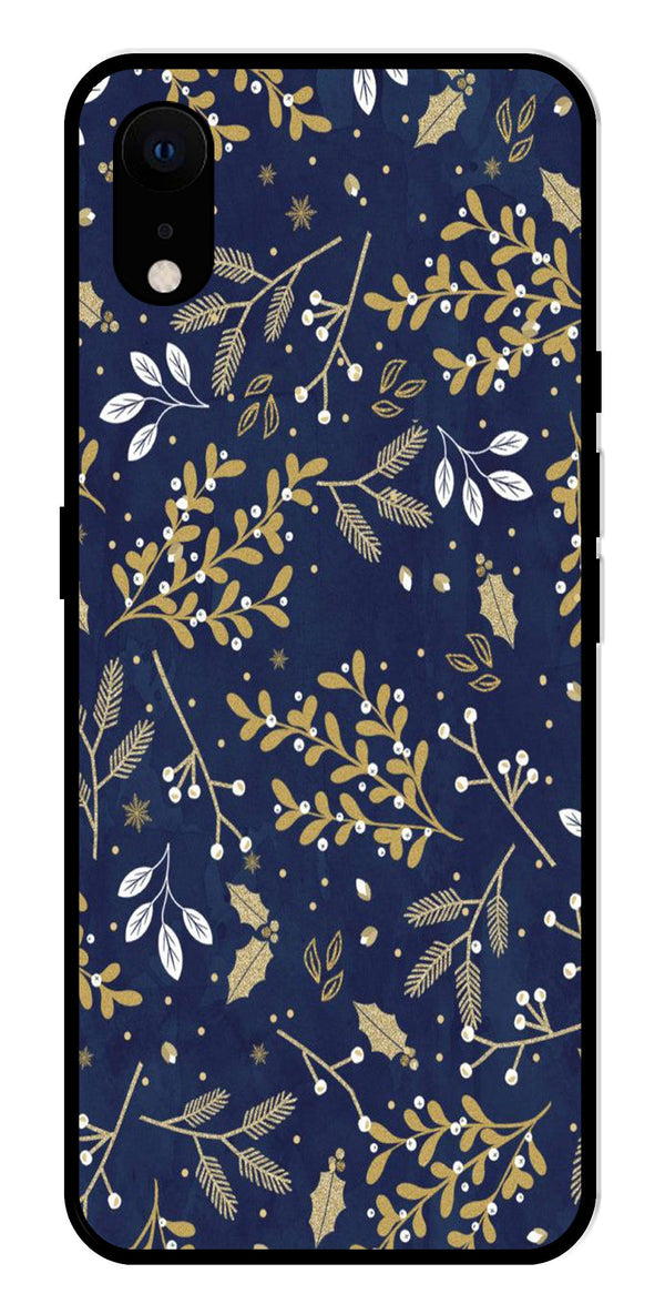 Floral Pattern  Metal Mobile Case for iPhone XR Metal Case  (Design No -52)