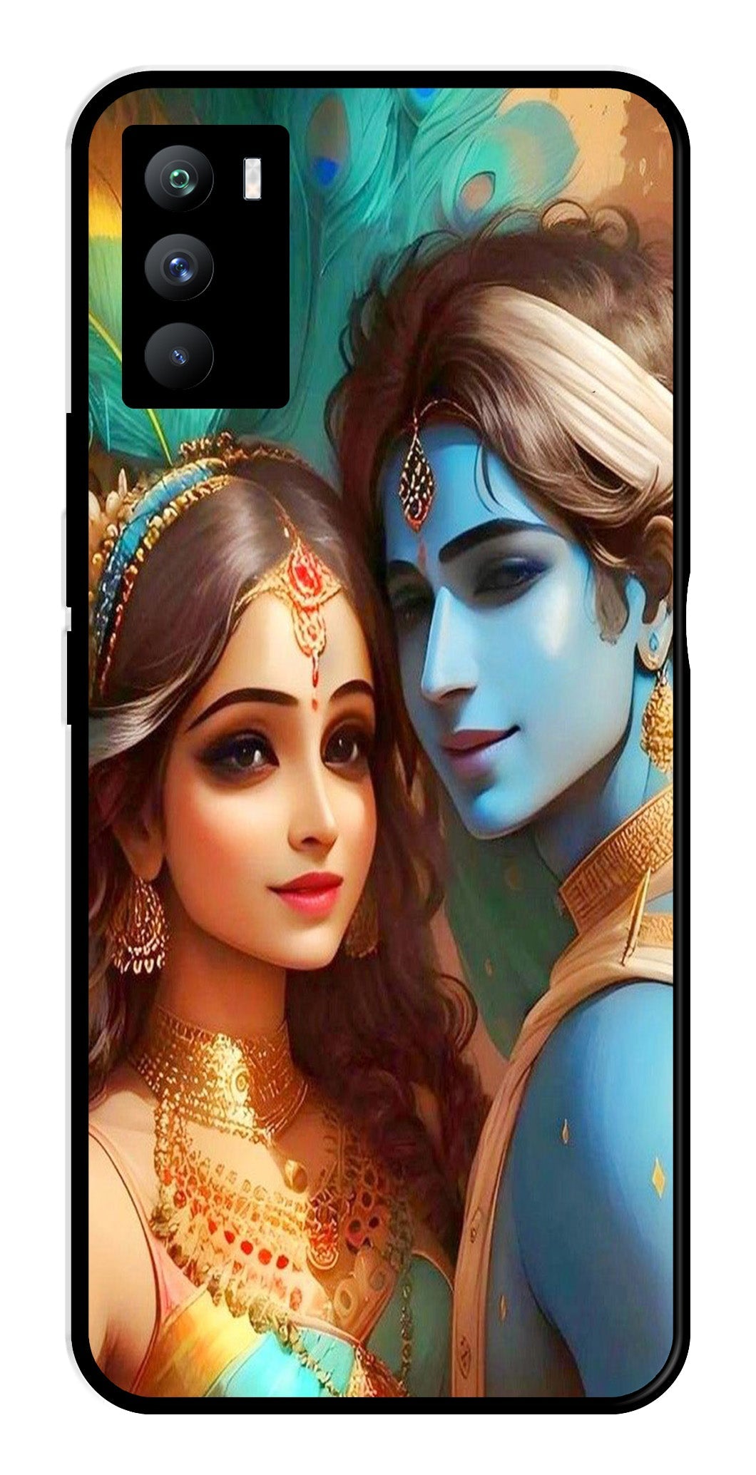 Lord Radha Krishna Metal Mobile Case for iQOO 9 SE 5G   (Design No -01)