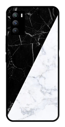 Black White Marble Design Metal Mobile Case for iQOO 9 SE 5G