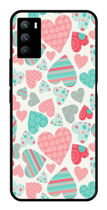 Hearts Pattern Metal Mobile Case for iQOO 9 SE 5G